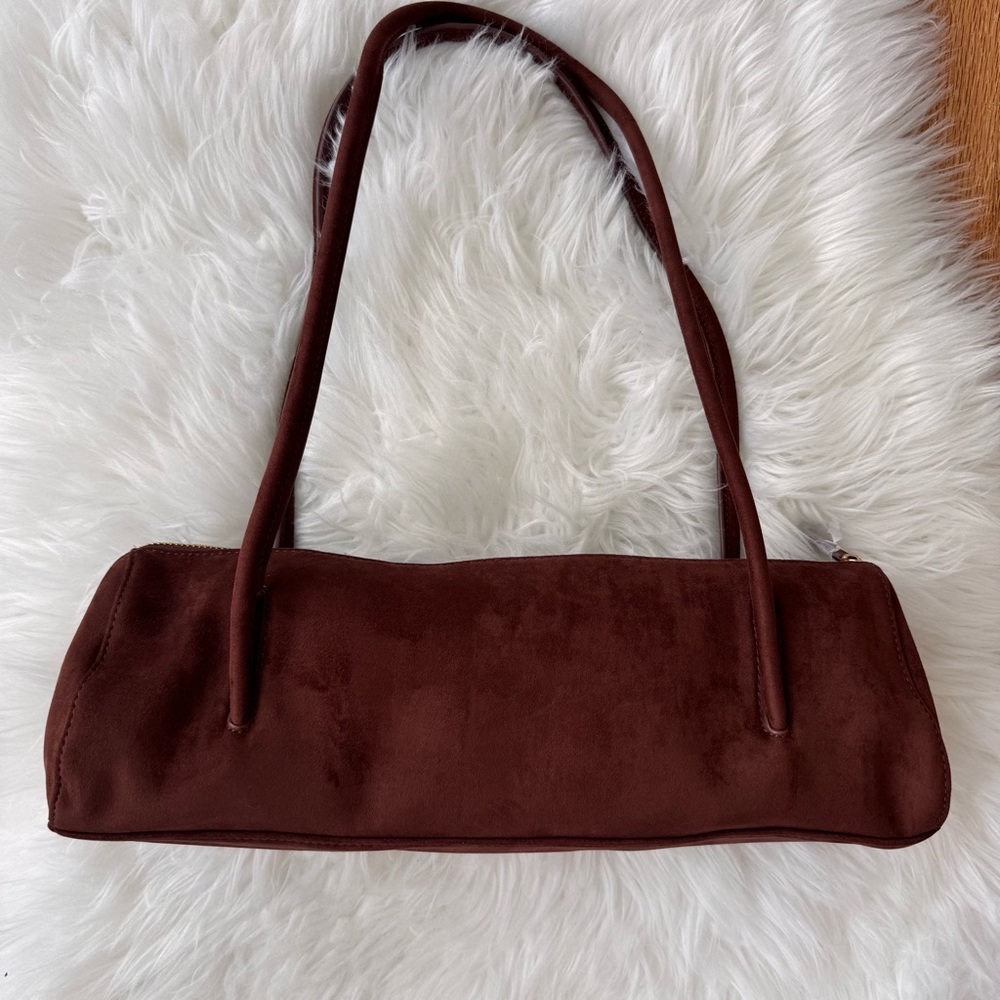 JW PEI Nova Baguette Shoulder Bag Brown Faux Suede NWT - Picture 3 of 14